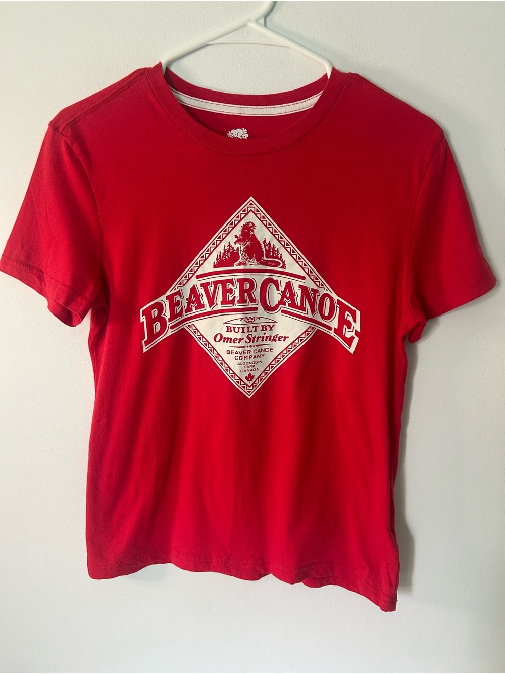 Roots Beaver Canoe Kids Red Graphic Tee